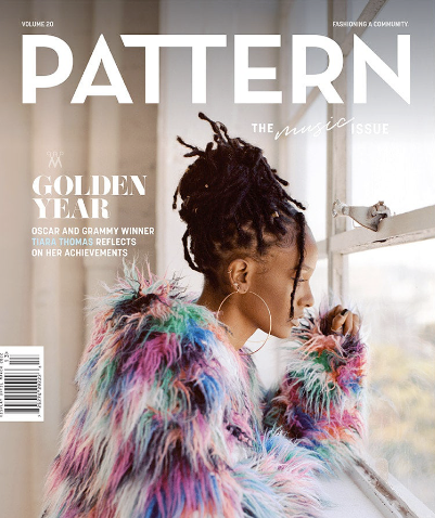 Image of PATTERN magazine cover depicting woman looking out of window