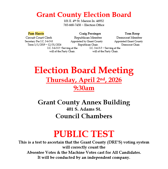 Grant County Election Board Meeting