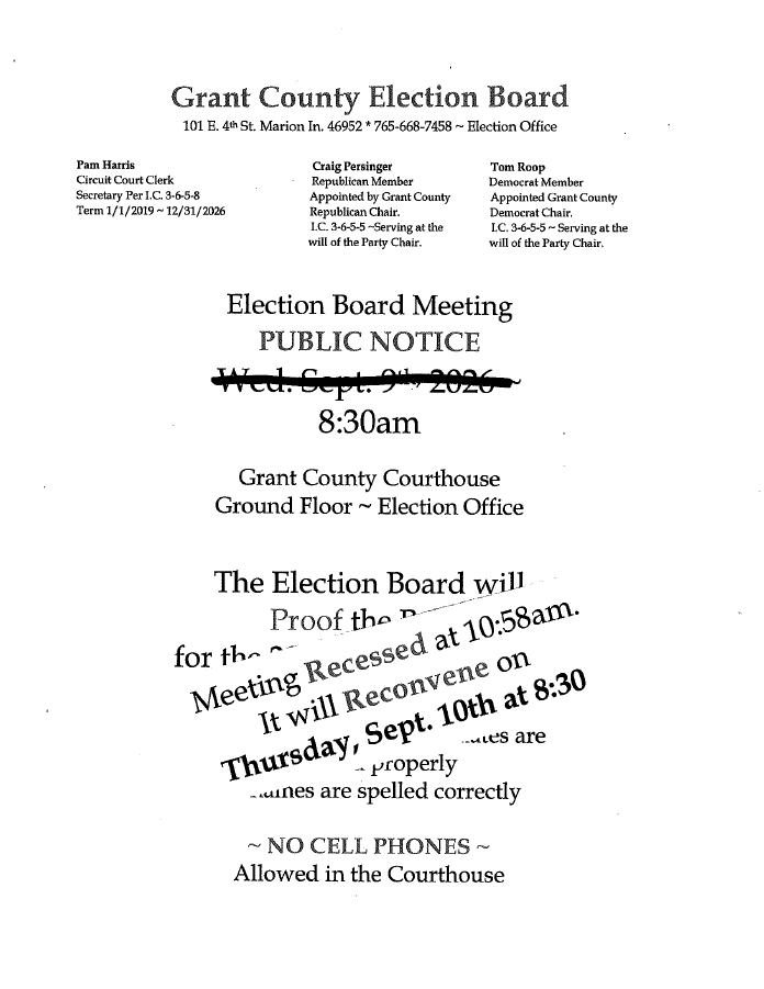 Election Board Notice