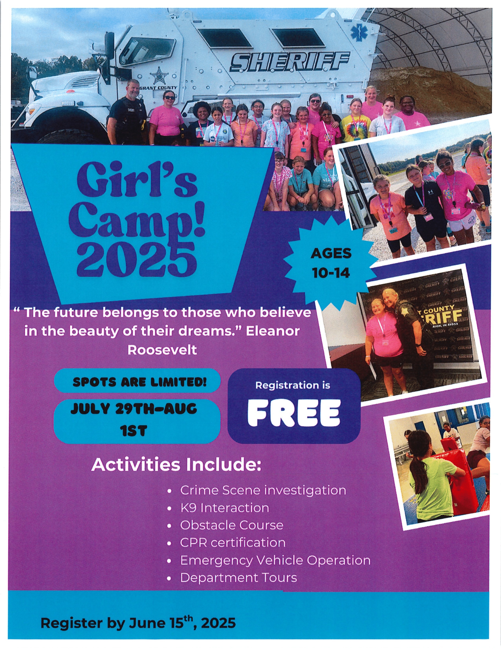 2025 Girl Camp Flyer