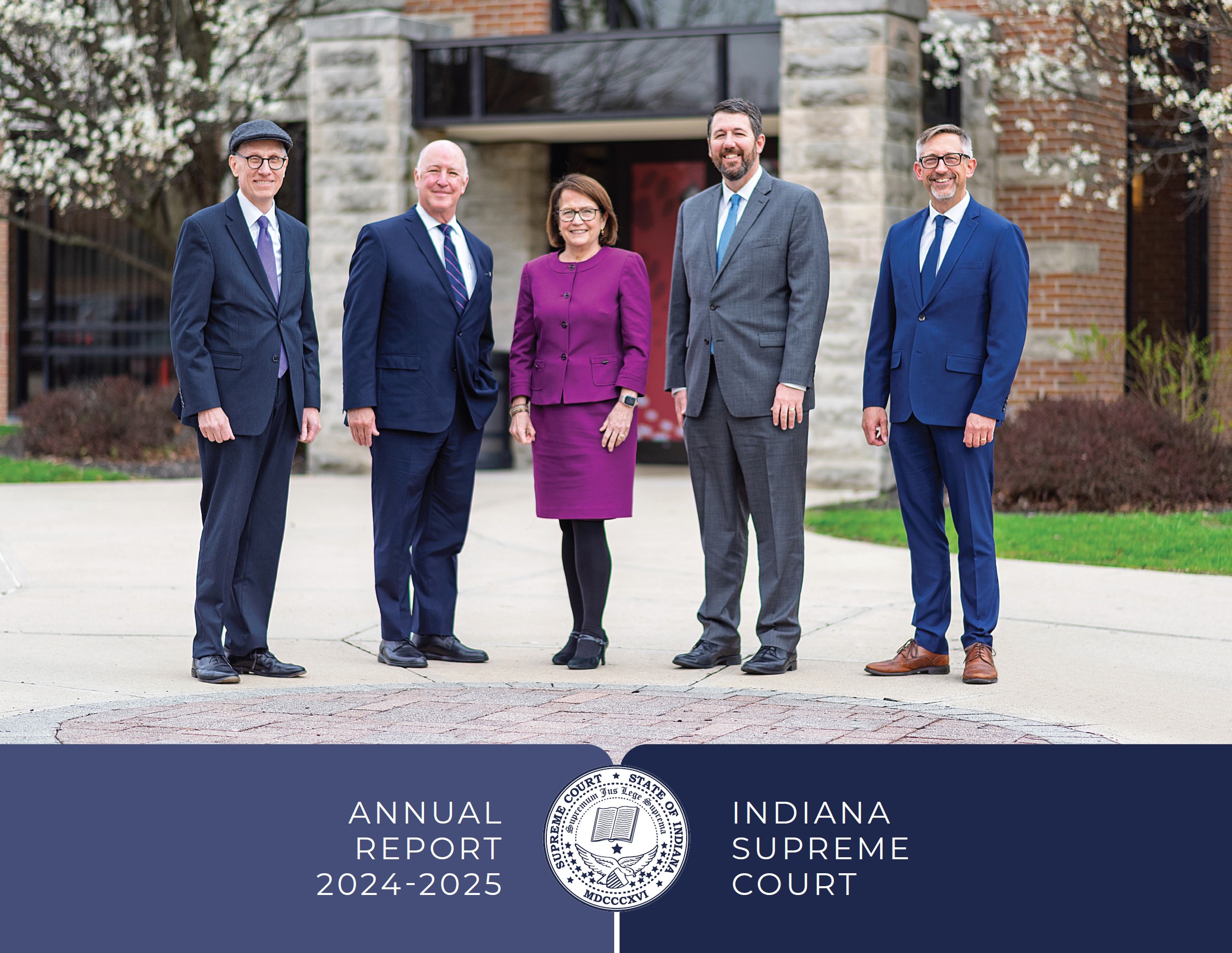 Cover of the 2024-2025 Supreme Court Annual Report picturing the 5 Supreme Court justices.