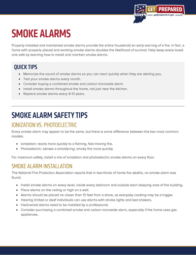 Smoke alarm safety tips