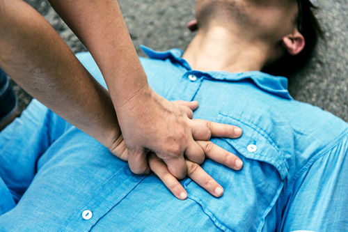 Person performing CPR