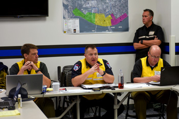 Incident command personnel speaking