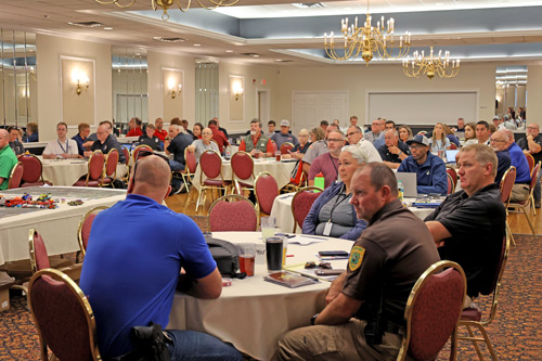 Exercise participants in room