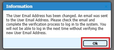 Screenshot of Hazconnect User Email Address Pop-up