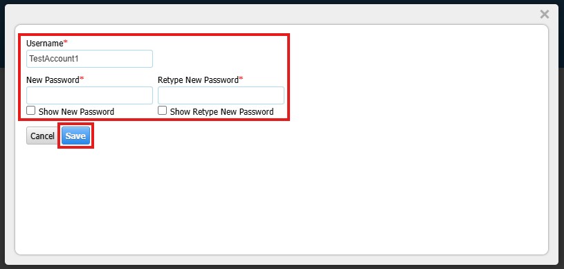 Screenshot of Hazconnect New Password