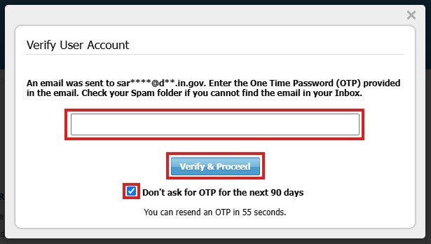 Screenshot of Hazconnect Verify User Account