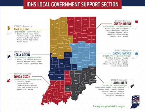 District Liaisons contacts map