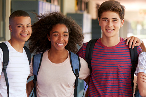 Group of students smiling
