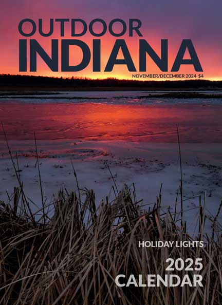  Sunset at Goose Pond Fish & Wildlife Area, the January photo for the 2025 calendar. Photo by Brent Drinkut.