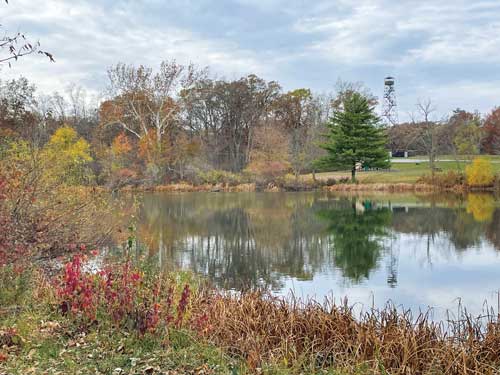 CARISSA STUDABAKER: Bluffton (Wells County). Carissa had just taken some junior year high school photos of her son at Ouabache State Park last year when she saw this foggy scene on Kunkel Lake. To get the angle she wanted for the photo, she laid on the grass. She is the secretary for Studabaker Specialty Woodworks LLC.