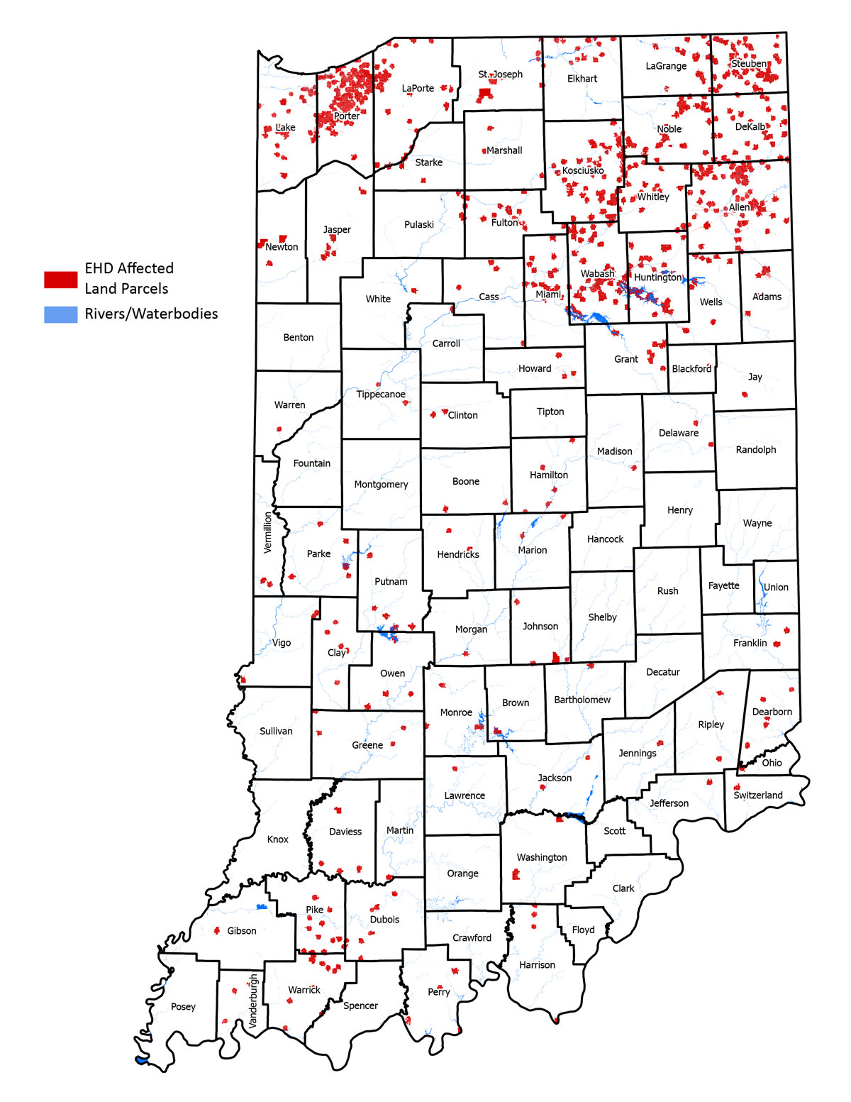 DNR: Fish & Wildlife: EHD Antlerless Quota Reductions