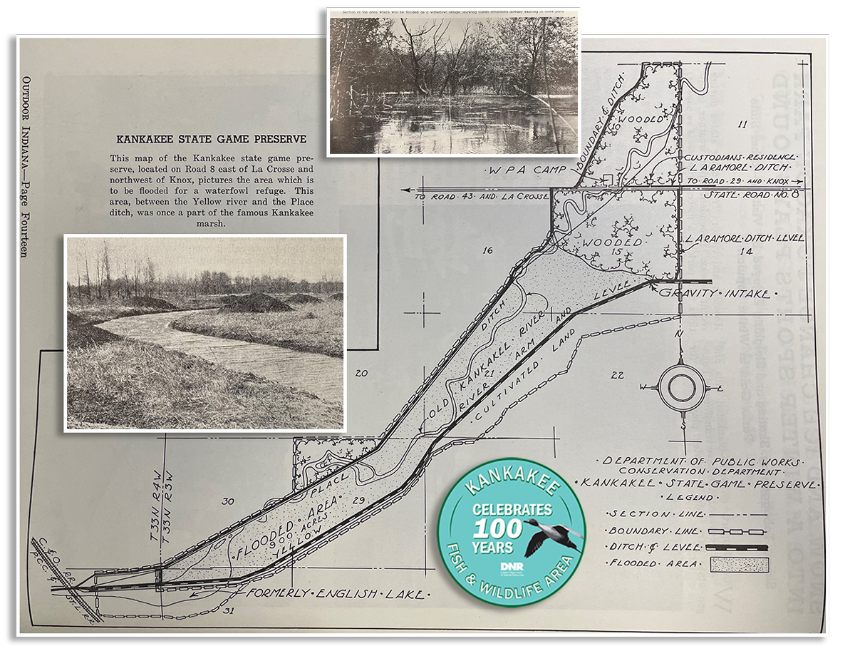 historical map of Kankakee FWA with photos