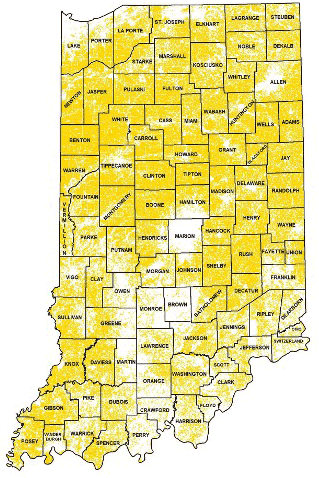 Map of Indiana ag lands