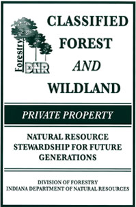 classified forest and wildland sign