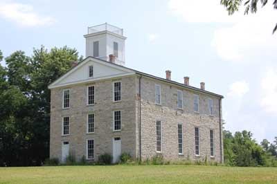 Corner view of brick building