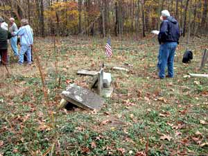 Volunteers learn about cemetery surveying