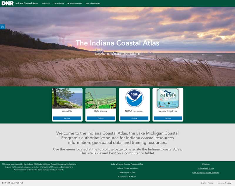 Screenshot of new coastal atlas home page