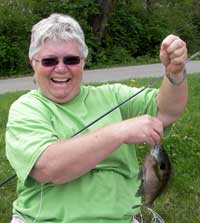 Woman holding a fish
