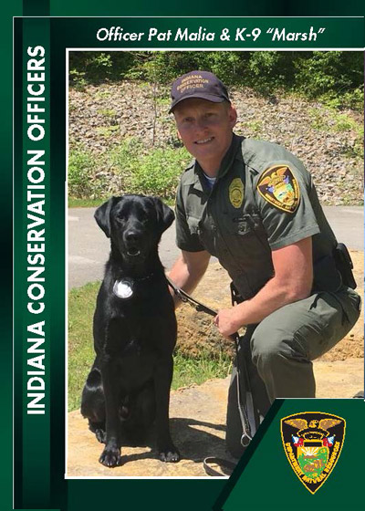 K-9 Marsh and his handler Indiana Conservation Officer Pat Malia