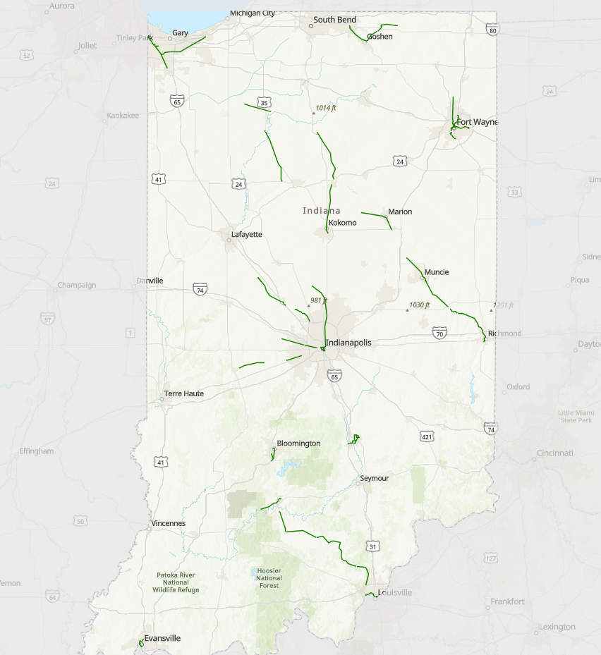 Map of destination trails
