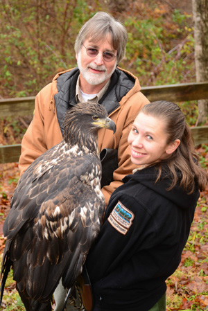Eagle with Patoka Lake Staff