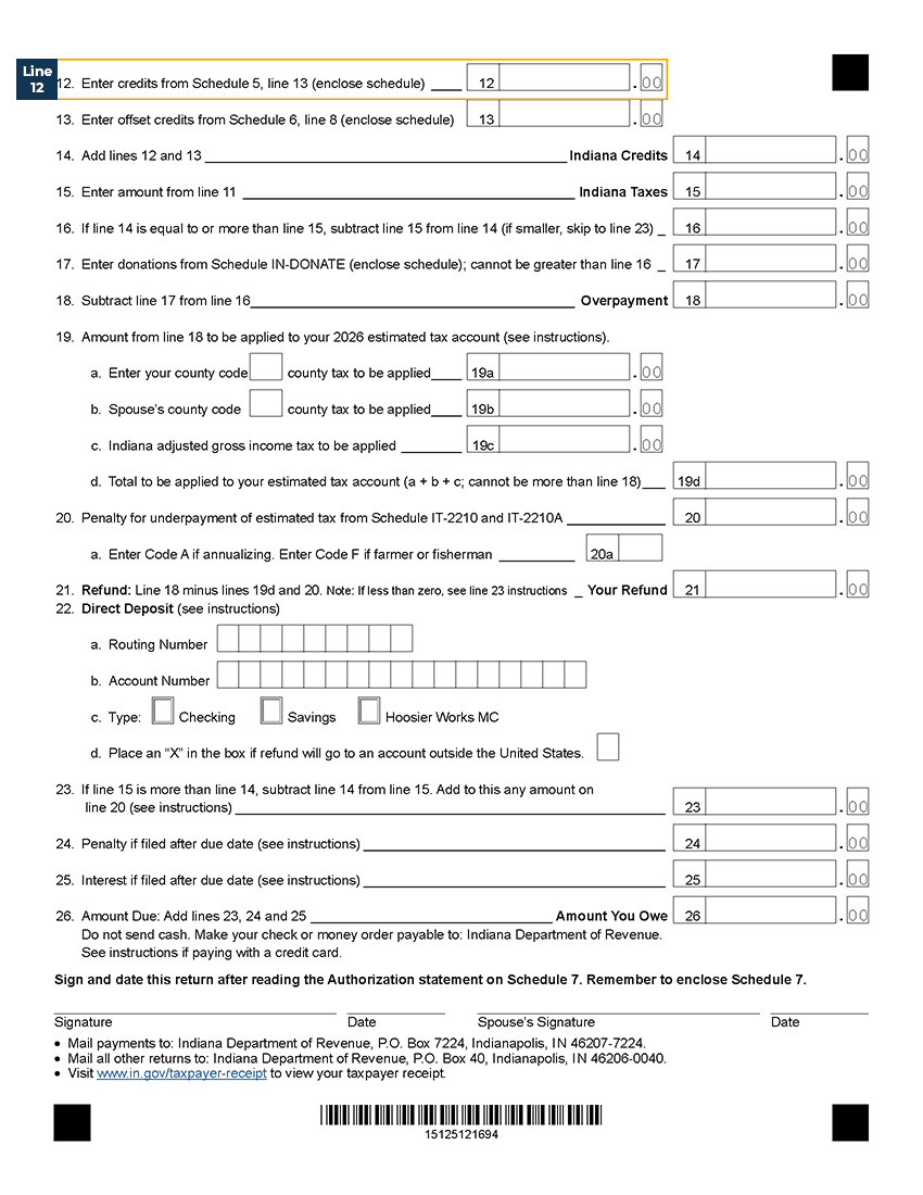 IT-40 Income Tax Form front side