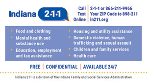Indiana 211 Business Card – English