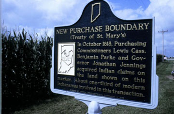 New Purchase Boundary (Treaty of St. Mary’s) Indiana Historical Marker