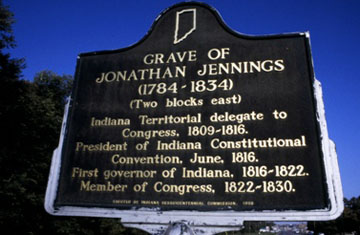 Grave of Jonathan Jennings (1784-1834) (Two blocks east)