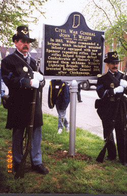 April 20, 2001 dedication of the Civil War General John T. Wilder historical marker in Greensburg, Indiana.