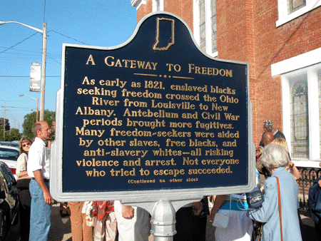 The Marker dedication took place at Pearl and Markets Streets in New Albany on June 19, 2004.