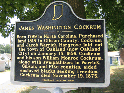 The marker dedication was on August 13, 2005 at 411 W. Oak St., Oakland City.