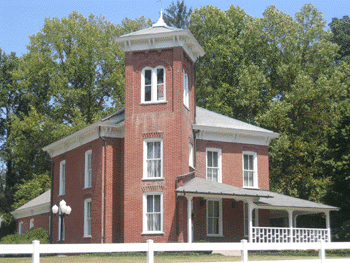 Reception held in house built by William Cockrum, son of James, located near the marker on the campus of Oakland City University