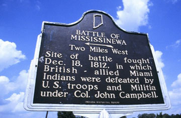 The Battle of Mississinewa Indiana Historical Marker
