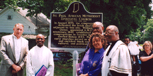Marker with Jewell Brown, the applicant, and other attendees.