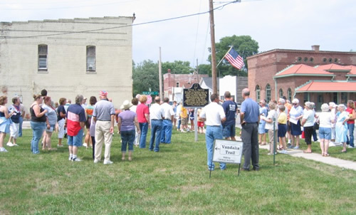 Approximately 90 people attended the the Arthur L. Trester Historical Marker dedication in Amo, Indiana on July 4, 2007.