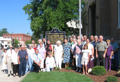 Nearly fifty people attended the historical marker dedication ceremony for Warren's Carnegie Library.