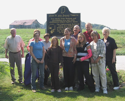 Tibbets decendants came from Minnesota, Kansas, Illinois, and Texas to participate in the Indiana state historical marker dedication.