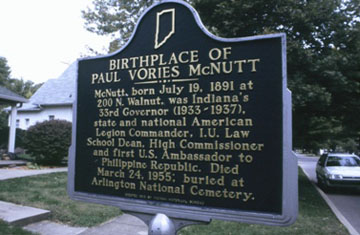 Birthplace of Paul Vories McNutt