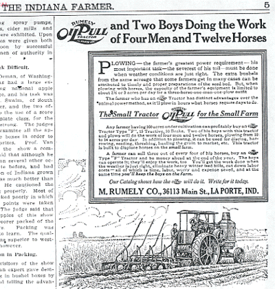 Advertisement for an OilPull tractor
