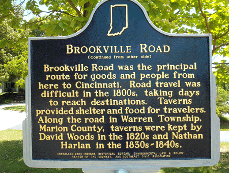 Second side of the Brookville Road marker.
