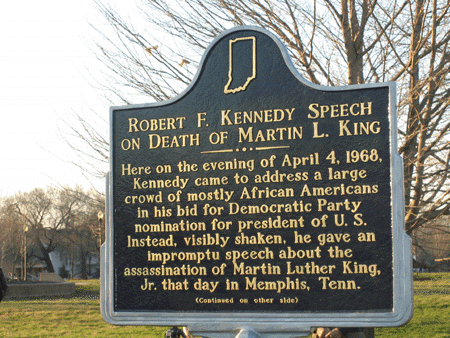 Side one - The marker was dedicated April 4, 2005 and is located at in King Park at 17th and Broadway in Indianapolis.
