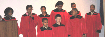 The Kingdom Kids Children's Choir from the Second Baptist Church in Bloomington sang. Second Baptist Church in Bloomington sang.