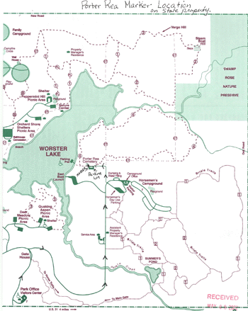 Porter Rea Marker Location map