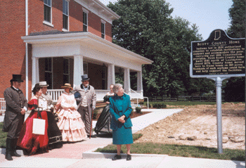 Scott County Home, Scottsburg, marker dedication ceremony, May 11, 2002.