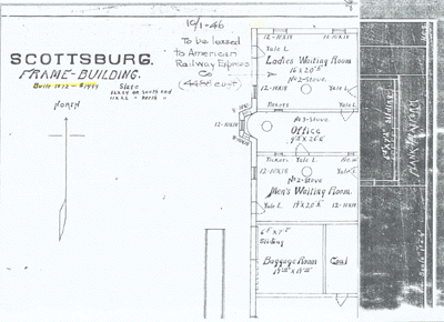 Plan for Scottsburg Depot from Cunningham Collection (Scottsburg), Company Plan.