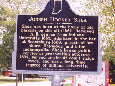 Joseph Hooker Shea marker, side one; dedication April 19, 2003.