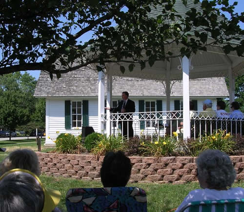 David Bennett, author of <em>He Almost Changed the World: The Life and Times of Thomas Riley Marshall </em>spoke at the dedication.